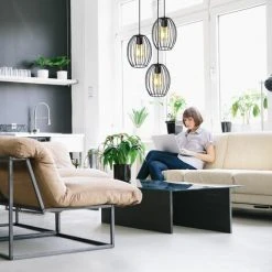 Acheter 👍 B.K.LICHT Suspension Retro Lampe Suspendue Vintage à 3 Fils I Douille E27 I I 296x1390 Mm I Sans Ampoule I Noir I Salle à Manger ⭐ 9 Acheter 👍 B.K.LICHT Suspension Retro Lampe Suspendue Vintage à 3 Fils I Douille E27 I I 296x1390 Mm I Sans Ampoule I Noir I Salle à Manger ⭐ -Suspension Soldes 30191567 5