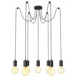 Vente flash 😍 B.K.LICHT Suspension Design Industriel Lustre Minimaliste Rétro-vintage I Plafonnier Pour 7 Ampoules I Réglable En Hauteur ✨