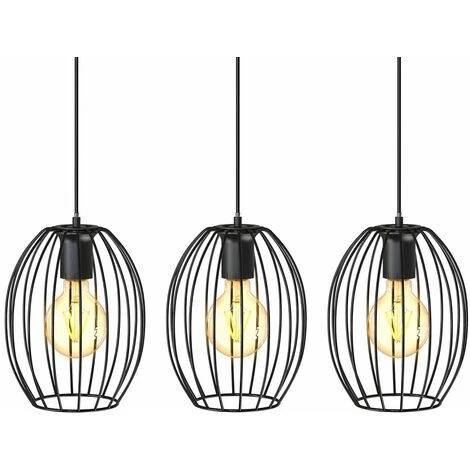 De gros 💯 B.K.LICHT Suspension Retro 3 Paniers Métalliques I Douilles E27 I 700x175x1120 Mm I Noir I Lampe Suspendue Vintage ✔️ 1 De gros 💯 B.K.LICHT Suspension Retro 3 Paniers Métalliques I Douilles E27 I 700x175x1120 Mm I Noir I Lampe Suspendue Vintage ✔️