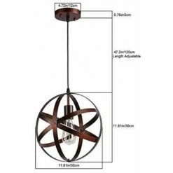 Grosses soldes 💯 Goeco Lampe Suspension Vintage, Retro Lustre Plafonniers, E27 Industrielle éclairage De Plafond Pour Restaurant Bar Salle à Manger Luminaire 30cm 👏 -Suspension Soldes 31606169 5