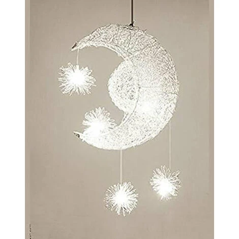 Budget ✔️ GOECO Lustre Suspension Lune étoiles LED Plafonnier Luminaire Aluminium Avec 5 Ampoules Pour Enfants Chambre ❤️ 5 Budget ✔️ GOECO Lustre Suspension Lune étoiles LED Plafonnier Luminaire Aluminium Avec 5 Ampoules Pour Enfants Chambre ❤️ – Image 5