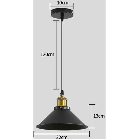 Meilleur prix đ Goeco Suspension Luminaire Industrielle Lustre Plafonnier Noir, Φ22 Cm Pour Ampoules E27 Lustre Plafonnier Vintage Culot Abat-jour En Métal Pour Salle à Manger Salon Cuisine Chambre Restaurant Café Et Bar â 5 Meilleur prix đ Goeco Suspension Luminaire Industrielle Lustre Plafonnier Noir, Φ22 Cm Pour Ampoules E27 Lustre Plafonnier Vintage Culot Abat-jour En Métal Pour Salle à Manger Salon Cuisine Chambre Restaurant Café Et Bar â â Image 5