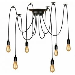 Remise 🧨 Goeco Lustre De Plafond D'araignée, Plafonniers Réglables De Bricolage Avec Le Fil De 1.5M Pour La Lampe D'éclairage De Barre De Café De Restaurant De Salon ❤️