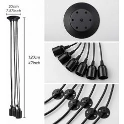 Remise 🧨 Goeco Lustre De Plafond D'araignée, Plafonniers Réglables De Bricolage Avec Le Fil De 1.5M Pour La Lampe D'éclairage De Barre De Café De Restaurant De Salon ❤️ -Suspension Soldes 31606259 5