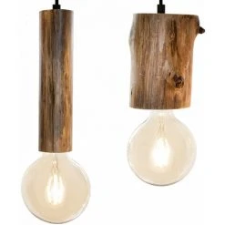 Nouveau 🥰 ETC-SHOP Lampe Suspension Bois Suspension Vintage Plafonnier Cuisine, Métal Eucalyptus Noir, 4 Lumières, H 150 Cm, Salle à Manger Salon 😉 -Suspension Soldes 31798777 5