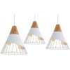 Meilleur prix 😍 WOTTES Lot De 3 Lustre Suspension En Forme Badminton En Métal E27 Pour Chambre Bar Blanc - Blanc 😍