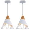 Le moins cher 🧨 WOTTES Lot De 2 Lustre Suspension Nordique Créatif Abat-jour En Forme Badminton Métal E27 Pour Chambre Cuisine Bar Blanc - Blanc 🥰