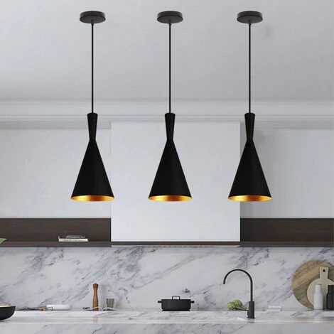 Offres 🤩 WOTTES 3pcs Lustre Suspension Moderne Nordique Lampe E27 Métal Pour Cuisine Chambre Café Bar Noir - Noir 🤩 1 Offres 🤩 WOTTES 3pcs Lustre Suspension Moderne Nordique Lampe E27 Métal Pour Cuisine Chambre Café Bar Noir - Noir 🤩