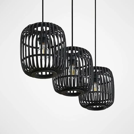 Grosses soldes ✨ LINDBY Suspension à Intensité Variable 'Canyana' En Bois Pour Salon & Salle à Manger - Noir 😍 3 Grosses soldes ✨ LINDBY Suspension à Intensité Variable 'Canyana' En Bois Pour Salon & Salle à Manger - Noir 😍 – Image 3