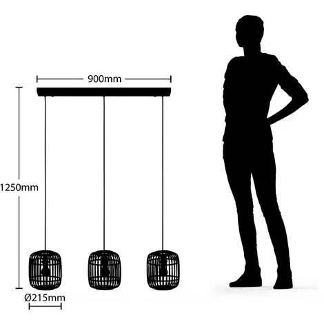 Grosses soldes ✨ LINDBY Suspension à Intensité Variable 'Canyana' En Bois Pour Salon & Salle à Manger - Noir 😍 4 Grosses soldes ✨ LINDBY Suspension à Intensité Variable 'Canyana' En Bois Pour Salon & Salle à Manger - Noir 😍 – Image 4