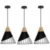 Budget 🥰 WOTTES Lot De 3 Lustre Suspension Nordique Créatif Abat-jour En Forme Badminton Métal E27 Pour Chambre Cuisine Bar Noir - Noir ✔️