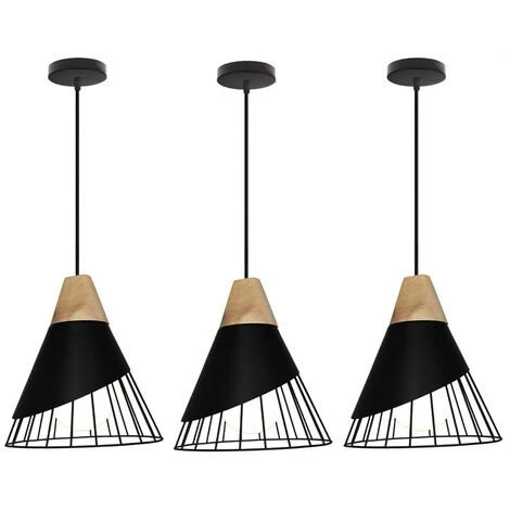 Budget 🥰 WOTTES Lot De 3 Lustre Suspension Nordique Créatif Abat-jour En Forme Badminton Métal E27 Pour Chambre Cuisine Bar Noir - Noir ✔️ 1 Budget 🥰 WOTTES Lot De 3 Lustre Suspension Nordique Créatif Abat-jour En Forme Badminton Métal E27 Pour Chambre Cuisine Bar Noir - Noir ✔️
