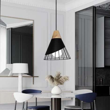 Budget 🥰 WOTTES Lot De 3 Lustre Suspension Nordique Créatif Abat-jour En Forme Badminton Métal E27 Pour Chambre Cuisine Bar Noir - Noir ✔️ 3 Budget 🥰 WOTTES Lot De 3 Lustre Suspension Nordique Créatif Abat-jour En Forme Badminton Métal E27 Pour Chambre Cuisine Bar Noir - Noir ✔️ – Image 3