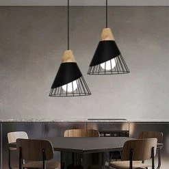 Tout neuf 🎉 WOTTES Lot De 2 Lustre Suspension Nordique Créatif Plafonnier En Forme Badminton Luminaire En Métal E27 Pour Chambre Salon Cuisine Bar - Noir - Noir ✨ -Suspension Soldes 32586465 4