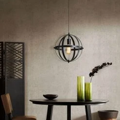 Grosses soldes 😍 GOECO Lampe Suspension Industrielle Vintage E27 Métal Noir Lustre De Cuisine Suspension Avec Câble Réglable 100CM Pour Escalier, Cuisine, Salon, Café, Hôtel 😉 -Suspension Soldes 32622093 4