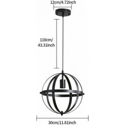 Grosses soldes 😍 GOECO Lampe Suspension Industrielle Vintage E27 Métal Noir Lustre De Cuisine Suspension Avec Câble Réglable 100CM Pour Escalier, Cuisine, Salon, Café, Hôtel 😉 -Suspension Soldes 32622093 5