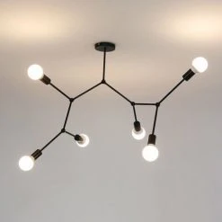 Les meilleures critiques de 🤩 GOECO Plafonnier E27, Lustres à Plusieurs Têtes, Éclairage Moderne Noir Pour Salon, Chambre à Coucher 👏