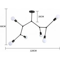 Les meilleures critiques de 🤩 GOECO Plafonnier E27, Lustres à Plusieurs Têtes, Éclairage Moderne Noir Pour Salon, Chambre à Coucher 👏 -Suspension Soldes 32644385 5