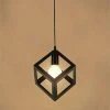Remise ⭐ GOECO Lustre Suspension Vintage, Lustre Noir Abat-jour Luminaire En Métal En Forme De Cube Moderne, Suspension Luminaire Industrielle, Luminaire Plafonnier Salon Pour Chambre Salle à Manger Cuisine, E27 ✨
