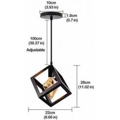 Remise ⭐ GOECO Lustre Suspension Vintage, Lustre Noir Abat-jour Luminaire En Métal En Forme De Cube Moderne, Suspension Luminaire Industrielle, Luminaire Plafonnier Salon Pour Chambre Salle à Manger Cuisine, E27 ✨ -Suspension Soldes 32644428 5