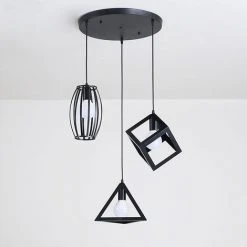 Grosses soldes 🔔 SKECTEN Rétro Métal Suspension Noir E27 3 Luminaire Suspension Industrielle Lampe Vintage Pendante Lumière Vintage En Métal Eclairage De Plafond Lustre Rétro Plafonnier Noir (Choix 1) ⌛ -Suspension Soldes 33222536 5