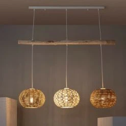 Top 10 ⭐ Suspension Rotin Et Bois Linfen ILUZZIA Naturel - Naturel ⭐ -Suspension Soldes 33410895 4