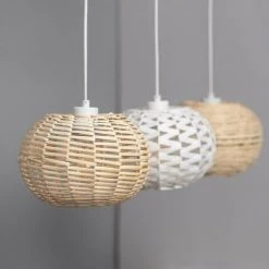 Top 10 ⭐ Suspension Rotin Et Bois Linfen ILUZZIA Naturel - Naturel ⭐ -Suspension Soldes 33410895 5