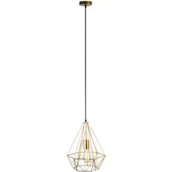 Le moins cher 🛒 QAZQA Carcass - Suspension Moderne - 1 Lumière - Ø 35 Cm - Doré/Laiton - Design,Moderne - Éclairage Intérieur - Salon I Chambre I Cuisine I Salle à Manger - Doré/Laiton ⭐ -Suspension Soldes 33541750 3