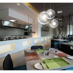 Coupon ⭐ Boule En Verre Goeco E27 suspension Lustre Transparent Goutte En Verre Lampe à Suspension Support De Lampe Noir, Verre, 20cm ✨ -Suspension Soldes 34728925 5