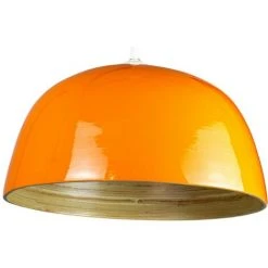 Coupon ❤️ COREP Suspension Desing Abat Jour Rond Bambou Orange E27 100W Lustre Plafond ✔️
