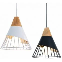 Meilleure affaire 🎁 THSINDE Rétro Metal Suspension En Métal Cage E27 Eclairage De Plafond Industrielle Lustre Lampe Vintage Pendante Lumière Plafonnier Noir ✨ -Suspension Soldes 35161252 5