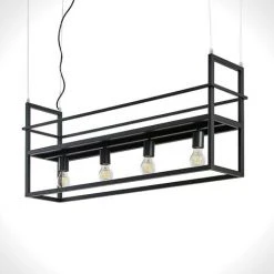 Sortie 👍 LINDBY Suspension à Intensité Variable 'Grisela' En Métal Pour Salon & Salle à Manger - Noir Mat ✔️ -Suspension Soldes 35920138 4