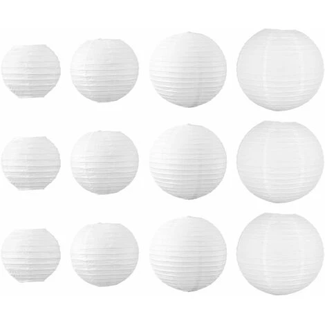 Meilleure vente ❤️ SKY LANTERN Lot De 12 Boules Japonaises 15/20/25/30cm - Blanc ⌛ 1 Meilleure vente ❤️ SKY LANTERN Lot De 12 Boules Japonaises 15/20/25/30cm - Blanc ⌛