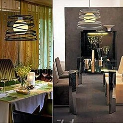 Promo 🥰 GOECO Lustre Industriel Luminaire Plafonnier Rétro Fer Forgé Abat Jour Plafonnier Douille E27 Lustre Suspendu[Classe A Energy +] ✨ -Suspension Soldes 36754000 2