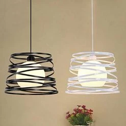 Promo 🥰 GOECO Lustre Industriel Luminaire Plafonnier Rétro Fer Forgé Abat Jour Plafonnier Douille E27 Lustre Suspendu[Classe A Energy +] ✨ -Suspension Soldes 36754000 3