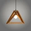 Meilleure affaire 🎁 GOECO Suspension Luminaire Forme Triangle Design En Bois 30cm Vintage Lustre Corde Ajustable Décor Salle à Manger Chambre ✨