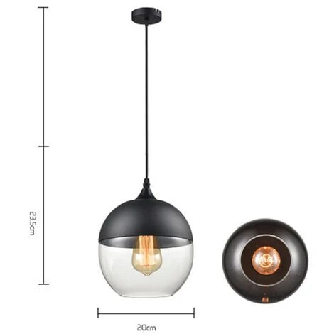 Meilleure affaire ⌛ STOEX Suspension Sphérique En Verre Contemporain Luminaire Lampe Suspendu Design Corde Ajustable Salle à Manger Chambre à Coucher Bureau Salon Bar Café (Noir, Ampoules Non Inclus) 👍 5 Meilleure affaire ⌛ STOEX Suspension Sphérique En Verre Contemporain Luminaire Lampe Suspendu Design Corde Ajustable Salle à Manger Chambre à Coucher Bureau Salon Bar Café (Noir, Ampoules Non Inclus) 👍 – Image 5