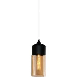 Grosses soldes ✨ STOEX Suspension Design Style Retro Vintage Contemporain Couleur Fumé , Lustre Abat-jour En Verre Corde Ajustable Luminaire Salle à Manger Chambre à Coucher Cuisine Salon Café Bar - Cylindre Allongé 🎉 -Suspension Soldes 36909416 3