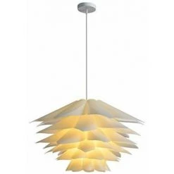 Acheter 🧨 GOECO DIY Abat-jour Lampe Suspension Lustre De Fleur Lotus Kit Avec Montage Diamètre 45cm Avec 48pcs Feuilles 🤩