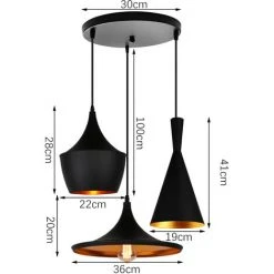 Sortie ❤️ STOEX Lustre Suspension Industrielle Vintage Forme Instrument De Musique 3 E27 Lampe Lumière Noir Or Pour Salon Restaurant Bar Cuisine 👏 9 Sortie ❤️ STOEX Lustre Suspension Industrielle Vintage Forme Instrument De Musique 3 E27 Lampe Lumière Noir Or Pour Salon Restaurant Bar Cuisine 👏 -Suspension Soldes 37704065 5