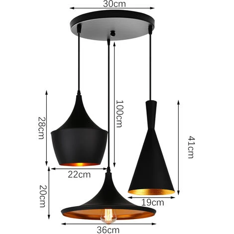 Sortie ❤️ STOEX Lustre Suspension Industrielle Vintage Forme Instrument De Musique 3 E27 Lampe Lumière Noir Or Pour Salon Restaurant Bar Cuisine 👏 5 Sortie ❤️ STOEX Lustre Suspension Industrielle Vintage Forme Instrument De Musique 3 E27 Lampe Lumière Noir Or Pour Salon Restaurant Bar Cuisine 👏 – Image 5