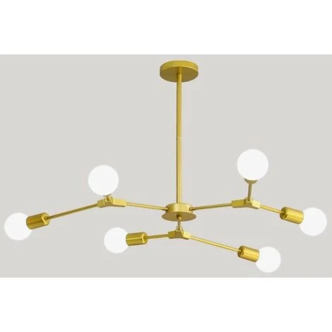 Meilleur prix ✨ GOECO Lustre Plafonnier E27 6 Lumières Lustre Plafonnier Or Avec Bras Lumineux Ajustables Postuler à Salon Chambre Salle à Manger Café Bar(Ne Comprend Pas L'ampoule) 🎁 1 Meilleur prix ✨ GOECO Lustre Plafonnier E27 6 Lumières Lustre Plafonnier Or Avec Bras Lumineux Ajustables Postuler à Salon Chambre Salle à Manger Café Bar(Ne Comprend Pas L'ampoule) 🎁