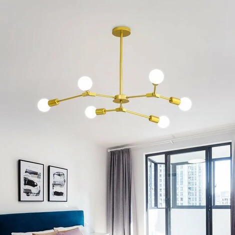 Meilleur prix ✨ GOECO Lustre Plafonnier E27 6 Lumières Lustre Plafonnier Or Avec Bras Lumineux Ajustables Postuler à Salon Chambre Salle à Manger Café Bar(Ne Comprend Pas L'ampoule) 🎁 3 Meilleur prix ✨ GOECO Lustre Plafonnier E27 6 Lumières Lustre Plafonnier Or Avec Bras Lumineux Ajustables Postuler à Salon Chambre Salle à Manger Café Bar(Ne Comprend Pas L'ampoule) 🎁 – Image 3