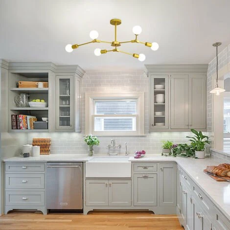 Meilleur prix ✨ GOECO Lustre Plafonnier E27 6 Lumières Lustre Plafonnier Or Avec Bras Lumineux Ajustables Postuler à Salon Chambre Salle à Manger Café Bar(Ne Comprend Pas L'ampoule) 🎁 4 Meilleur prix ✨ GOECO Lustre Plafonnier E27 6 Lumières Lustre Plafonnier Or Avec Bras Lumineux Ajustables Postuler à Salon Chambre Salle à Manger Café Bar(Ne Comprend Pas L'ampoule) 🎁 – Image 4