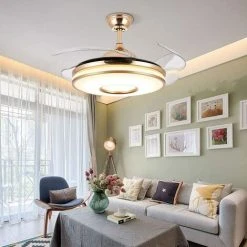 Top 10 ⌛ SENDERPICK Ventilateur De Plafond Invisible Avec Ailettes Réversibles - Lustre Moderne - Lampe Suspendue Pour Chambre à Coucher - Plafonnier LED De 100 Cm Avec Ventilateurs Rétractables. ⌛ -Suspension Soldes 38293250 4