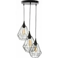 Meilleure affaire 👍 SUSPENSION NOIR Suspension Filaire En Métal - H 80 Cm - Noir 🔔