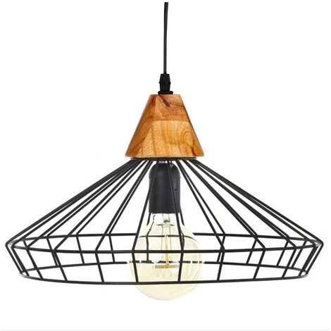 Meilleure affaire ✨ Suspension Filaire Métal Et Bois Ben Atmosphera - Noir 🤩 1 Meilleure affaire ✨ Suspension Filaire Métal Et Bois Ben Atmosphera - Noir 🤩
