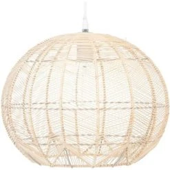 Nouveau 🔥 Suspension Boule Aspect Rotin - Atmosphera - Naturel ❤️