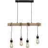 Promo 🔥 AUTRES Suspension DETROIT En Bois - Style Industriel - Noir - Salon - 4 Tetes - 7 X 70 X H150 Cm ⌛