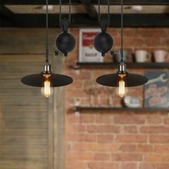 Budget 😀 AXHUP Suspension Lustre En Poulie 2 Tête Plafonnier Luminaire Noir Pour Cuisine Salon Chambre Café Bar 🛒 6 Budget 😀 AXHUP Suspension Lustre En Poulie 2 Tête Plafonnier Luminaire Noir Pour Cuisine Salon Chambre Café Bar 🛒 -Suspension Soldes 39931378 2